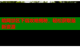 暗网禁区下载攻略揭秘，轻松获取最新资源