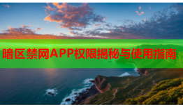 暗区禁网APP权限揭秘与使用指南