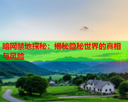 暗网禁地探秘：揭秘隐秘世界的真相与风险