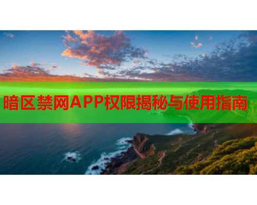 暗区禁网APP权限揭秘与使用指南